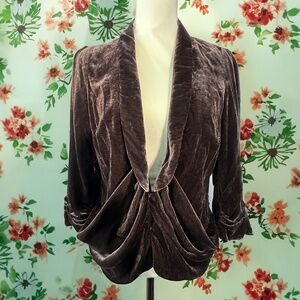 Elevenses ANTHROPOLOGIE Women’s 2 4 Brown Velvet Blazer Jacket